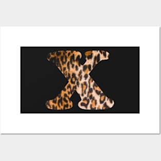 Letter X leopard print Posters and Art